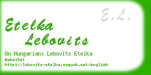 etelka lebovits business card